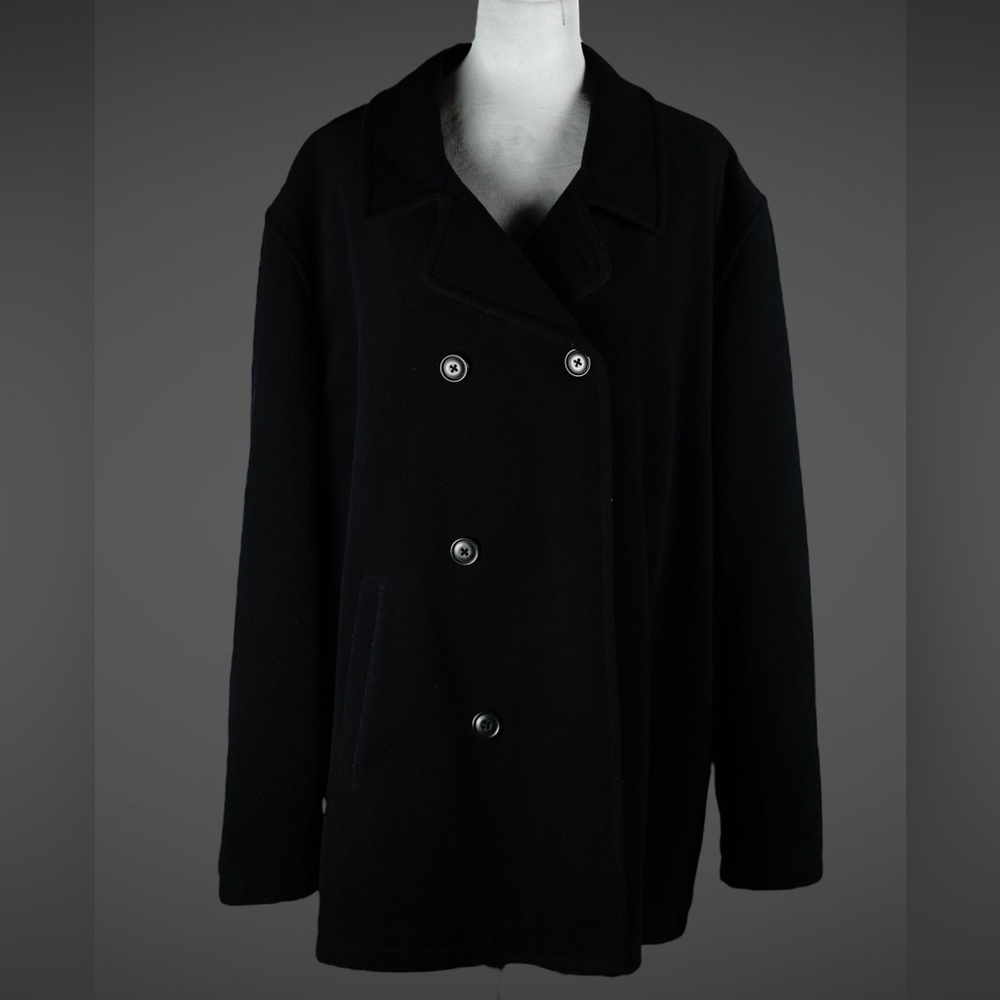J.Crew Womens XL Black Wool Blend Peacoat – PROFESSIONALLY DRY CLEANED 9/18/2025 - Picture 7 of 17